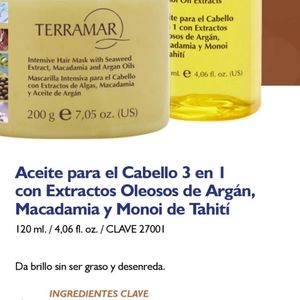Shampoo, Aceite de Argán Y Mascarilla intensiva para el pelo